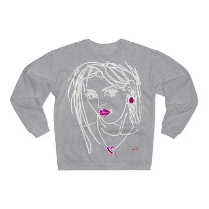 Unisex Crew Neck Sweatshirt (EU) - Motiv: Front Raja, H 49 cm & Rückseite Raja, H 49 cm (weiß)