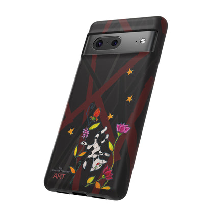 Tough Cases - Google Pixel - Samsung Galaxy - Motiv: Katze schwebt und Ranken, H 7,73 cm, Mikado3