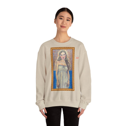 Unisex Heavy Blend™ Crewneck Sweatshirt - Motiv:  Front Marie (halb, gerahmt) & Rückseite Marie (gerahmt)