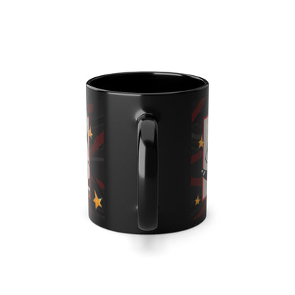 Black Coffee Cup, 11oz - Motiv: Miau, Kasten & Mikado Schwarz 2