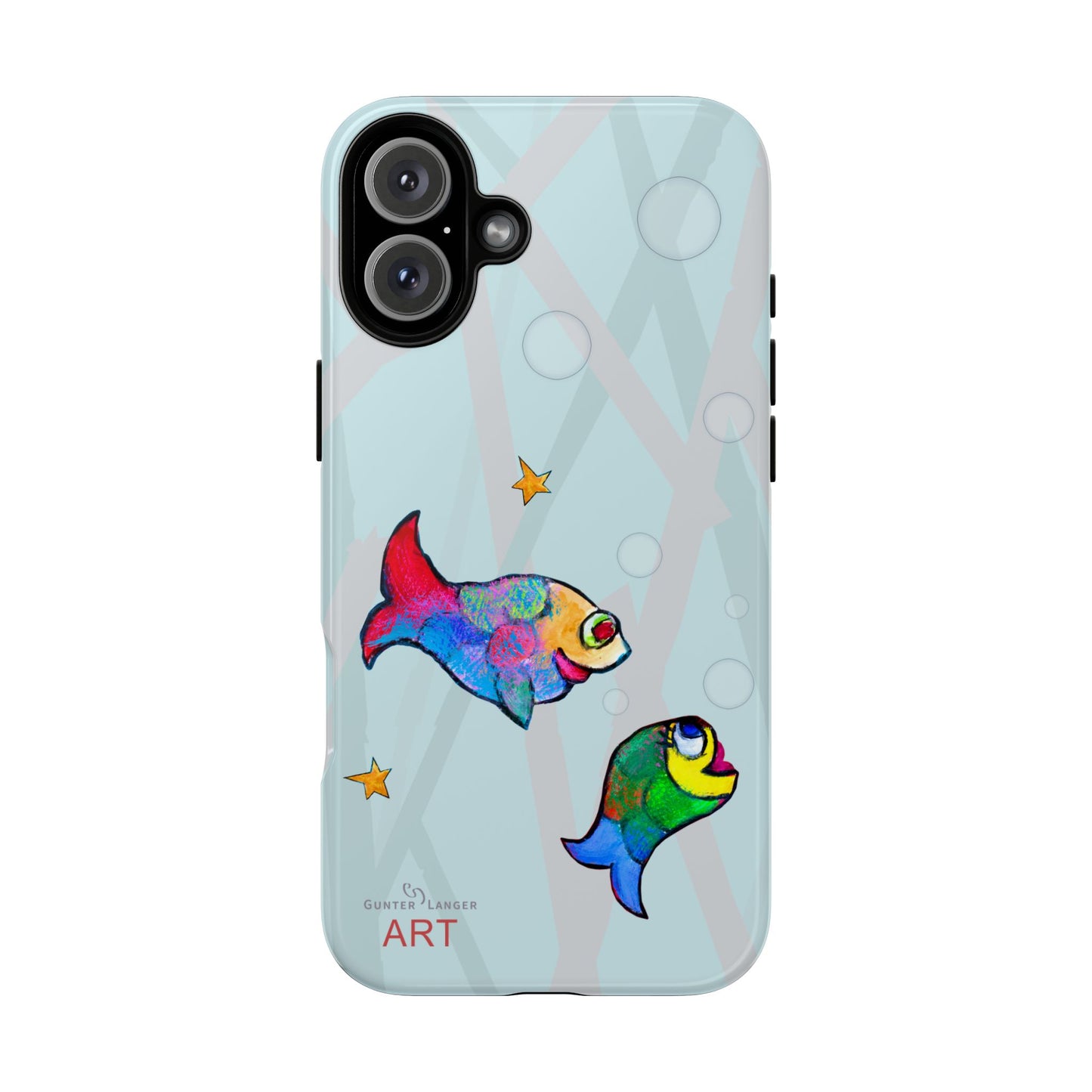 Tough Cases - iPhone - Motiv: "Fische", Mikado blau
