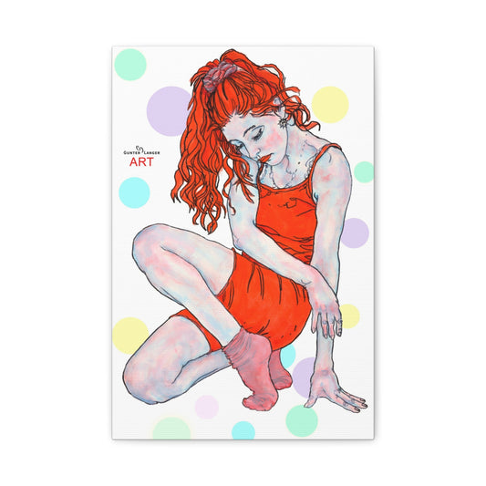 Matte Canvas, Stretched, 1.25" - Motiv: Julia, Farbkreise, Format Höhe 46, 61, 76 cm