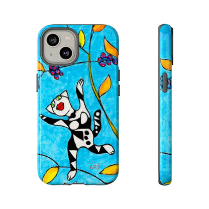 Tough Cases - iPhone - Motiv: Karierte Katze hüpft