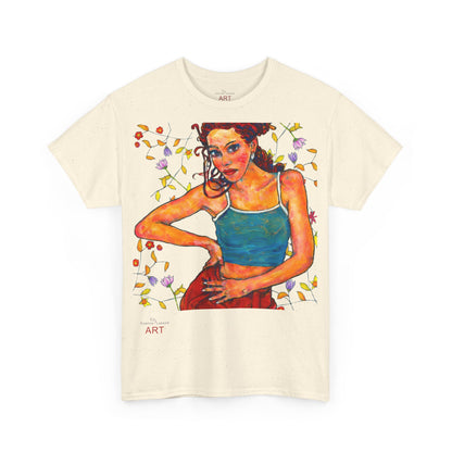 Unisex Heavy Cotton Tee - Motiv: Lea A02, Ranken, 40,45 cm, Neck Label