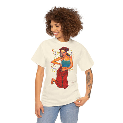 Unisex Heavy Cotton Tee - Motiv: Motiv Lea, Ranken, 49cm, Neck Label