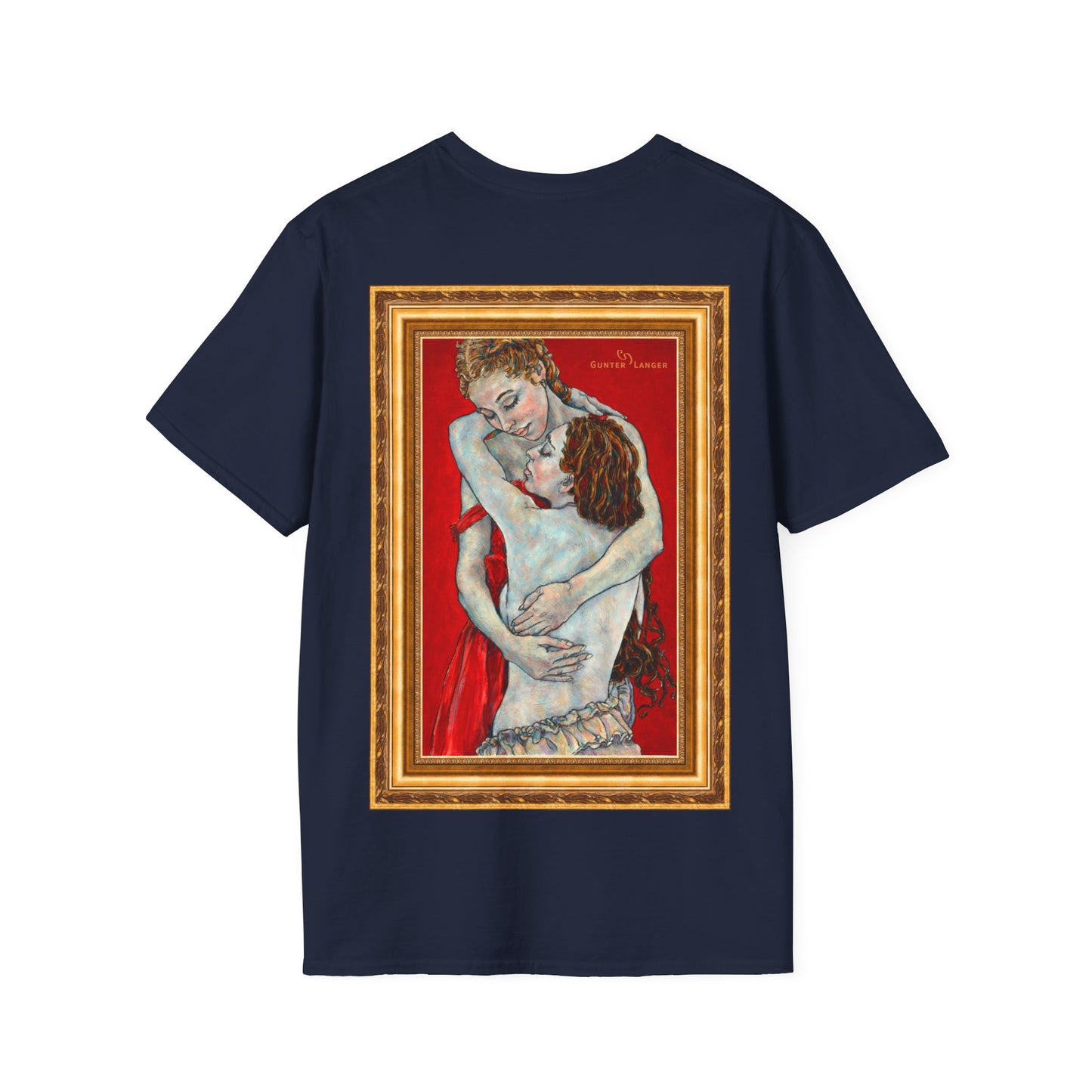 Unisex Softstyle T-Shirt - Mutter und Tochter - Motiv: Rückseite Nähe