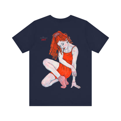Unisex Jersey Short Sleeve Tee - Motiv: Front Julia (Ausschnitt) & Rückseite Julia, H 49 cm