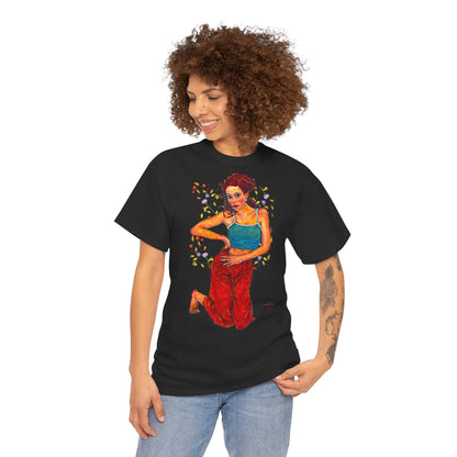Unisex Heavy Cotton Tee - Motiv: Motiv Lea, Ranken, 49cm, Neck Label