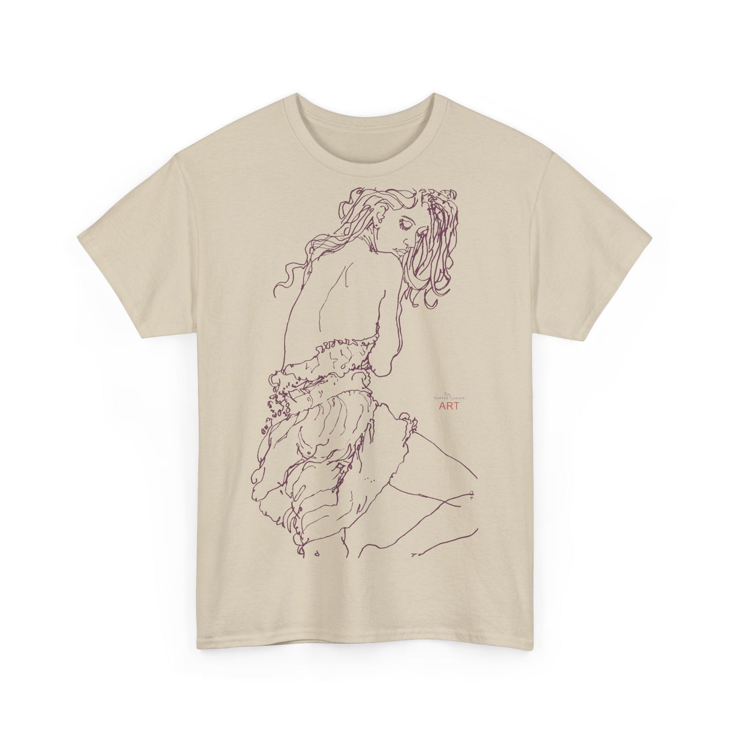 Unisex Heavy Cotton Tee - Motiv: Front Giselle violett-braun