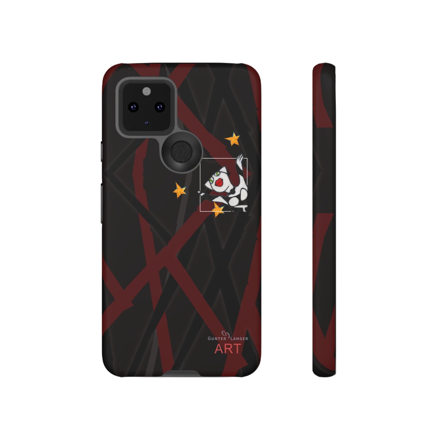 Tough Cases - Google Pixel - Samsung Galaxy - Motiv:  "Miau" klein H 8 cm, Sternenhimmel, Mikado3