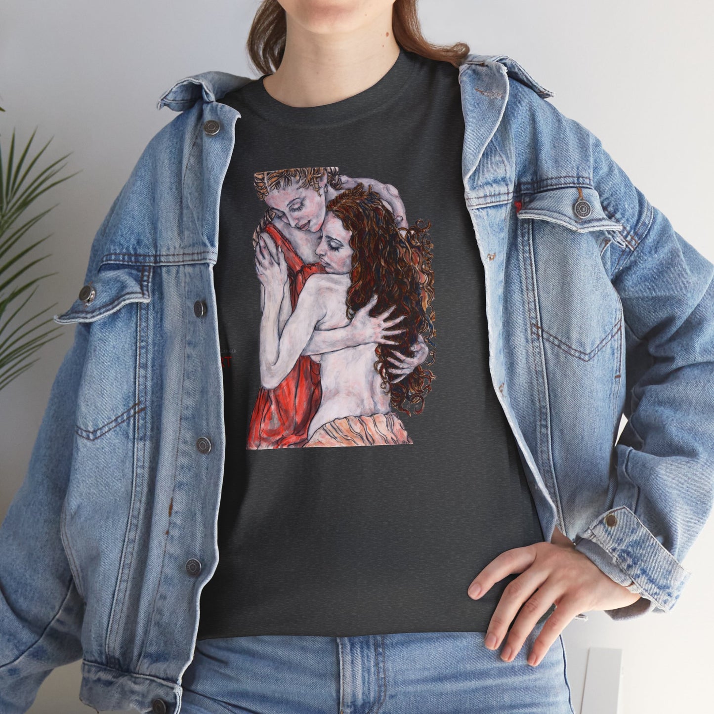 Unisex Heavy Cotton Tee - Mutter und Tochter - Motiv: Front  Bei dir,   H 30 cm