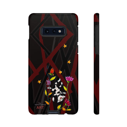 Tough Cases - Google Pixel - Samsung Galaxy - Motiv: Katze schwebt und Ranken, H 7,73 cm, Mikado3