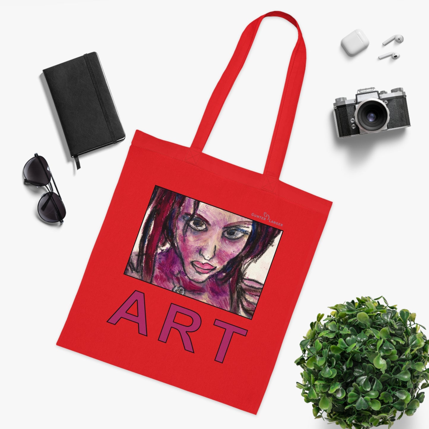 Cotton Tote - Motiv: Lola ART, einseitig bedruckt, H 17,5 cm