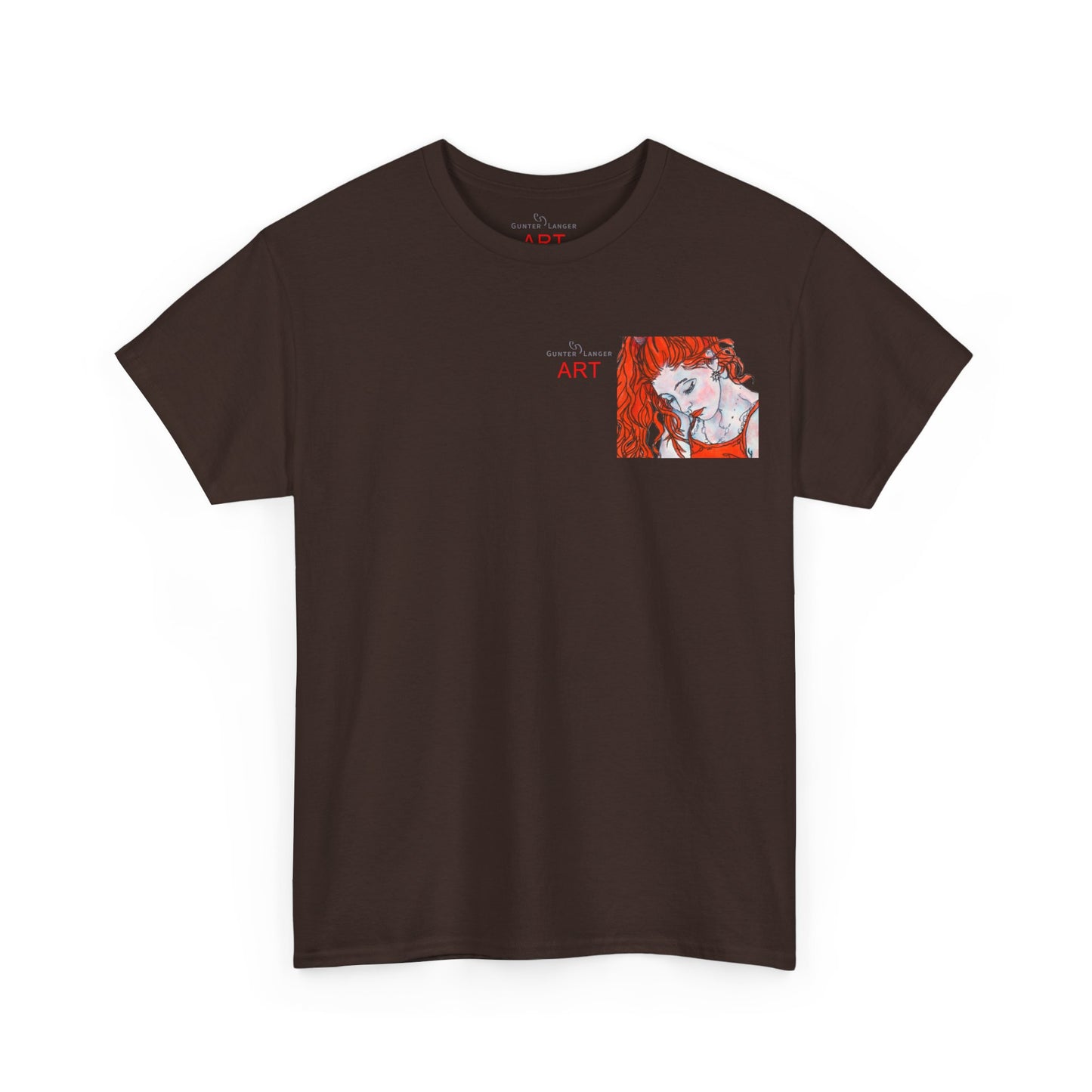 Unisex Heavy Cotton Tee - Motiv:  Front Julia, Ausschnitt & Rückseite Julia, H 49 cm, Aura, N-Label