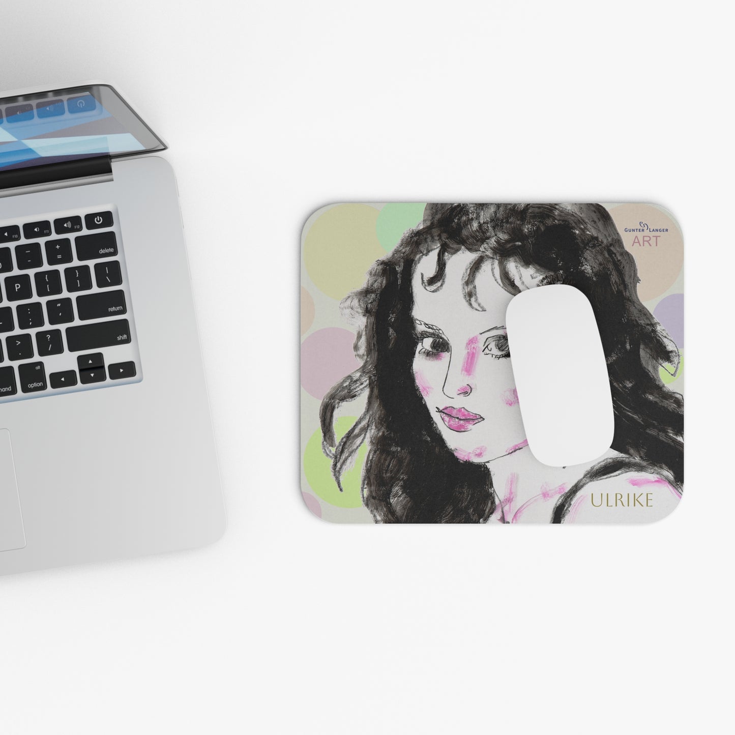 Mouse Pad (Rectangle) - Motiv: Ulrike, Kreise