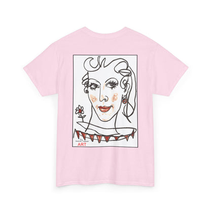 Unisex Heavy Cotton Tee - Motiv: Front Logo & Rückseite Lina, Neck Label
