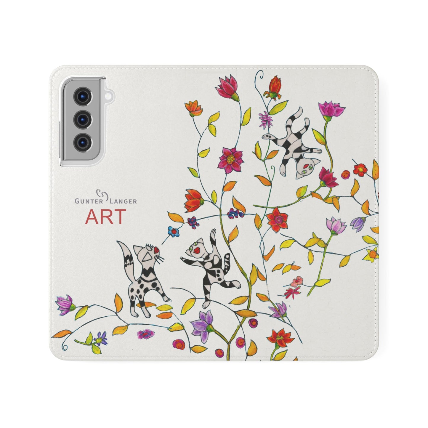 Flip Cases - Motiv: Drei Karierte Katzen auf weiß