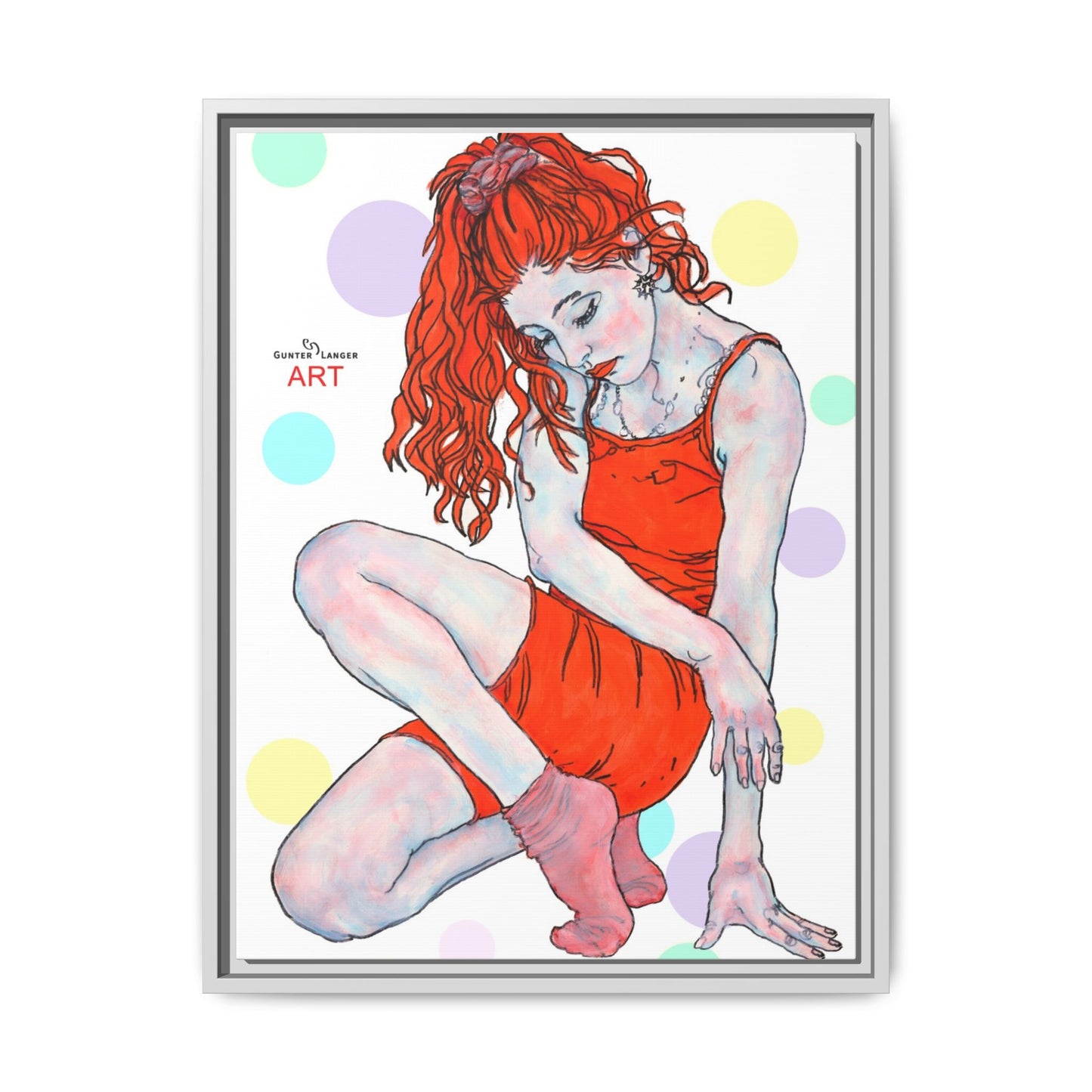 Matte Canvas, Framed (Multi-color) - Motiv:  Julia, Farbkreise, Format klein H 30,5 bis 76,2 cm