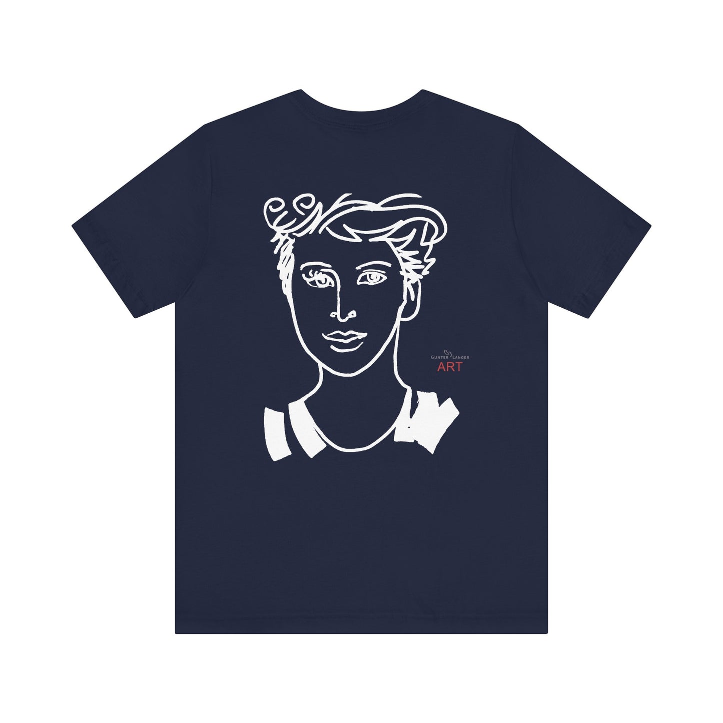 Unisex Jersey Short Sleeve Tee - Motiv: Front H 24,5 cm Lars.  & Rückseite Lars, H 38 cm (weiß)