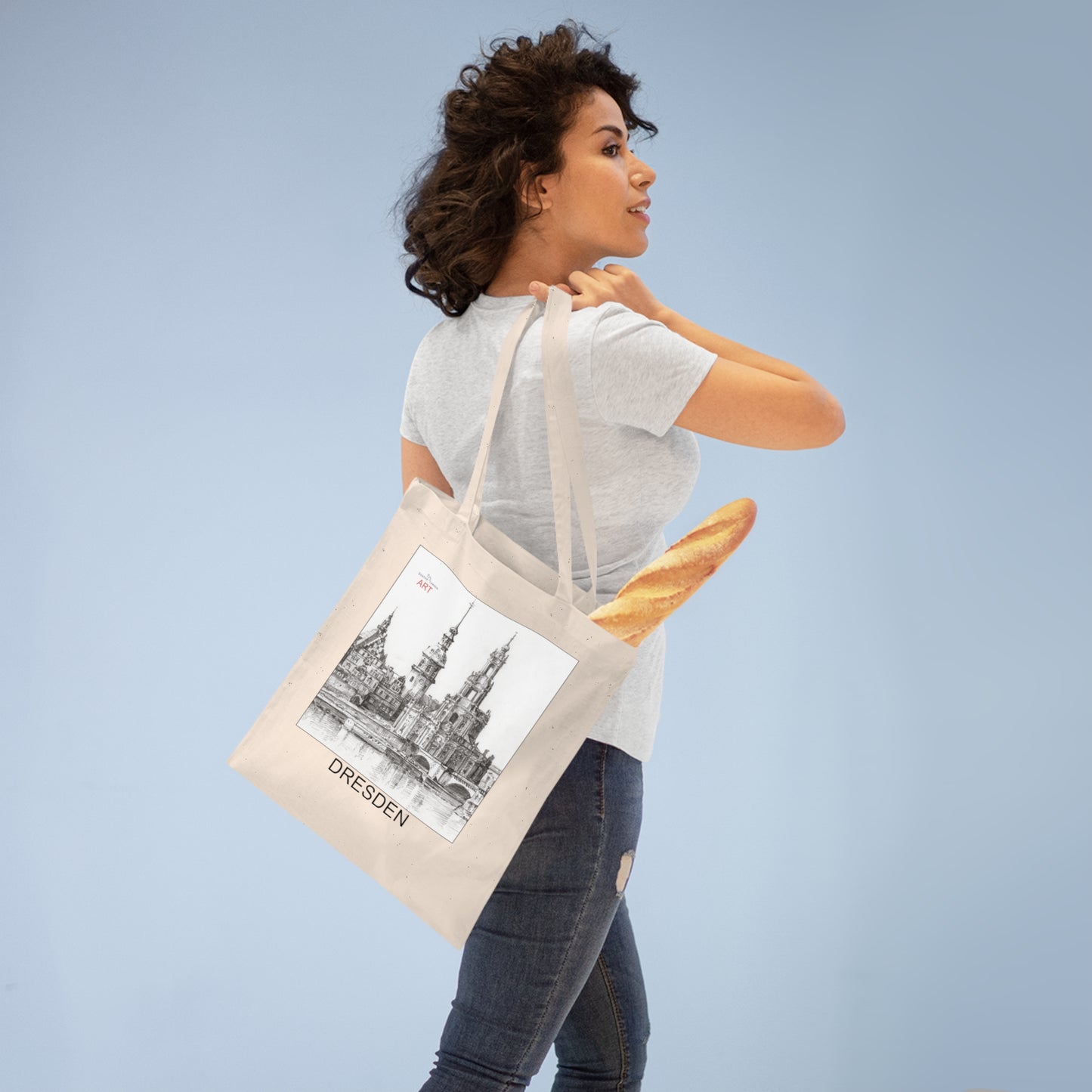 Tote Bag - Motiv: Dresden, Stadtansicht mit Hofkirche, Schloss/Hausmannsturm und Georgentor