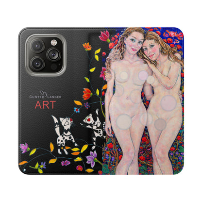 Flip Cases - Motiv: Waldnymphen, Schwarz, Seifenblasen