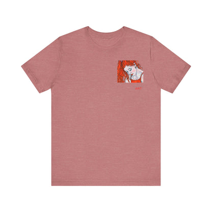 Unisex Jersey Short Sleeve Tee - Motiv: Front Julia (Ausschnitt) & Rückseite Julia, H 49 cm