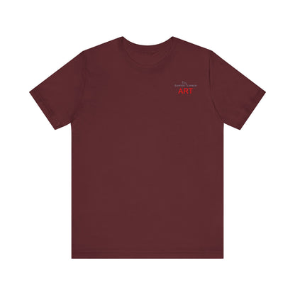 Unisex Jersey Short Sleeve Tee - Motiv: Front Logo & Rückseite Julia, H 49 cm