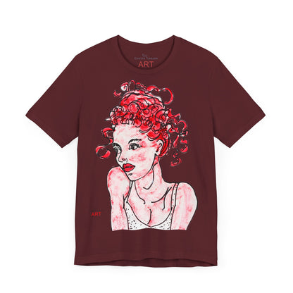 Unisex Jersey Short Sleeve Tee - Motiv: Front Mila, H 49 cm