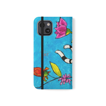 Flip Cases - Motiv: Gescheckte Katze schwebt