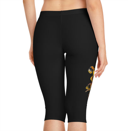 Women's Capri Leggings (AOP) -  Motiv:  Antonietta, schwarz, 3