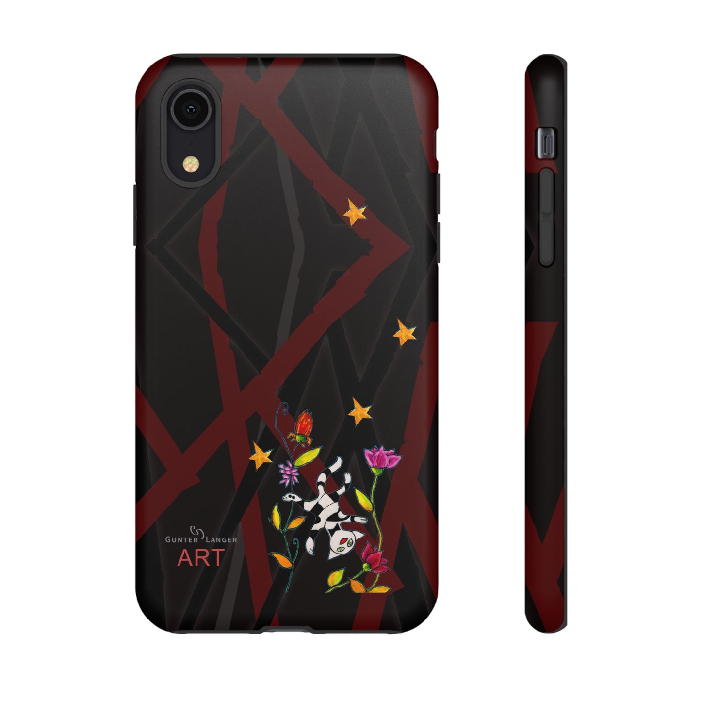 Tough Cases - Motiv: Katze schwebt und Ranken, H 5,26 cm, Mikado3