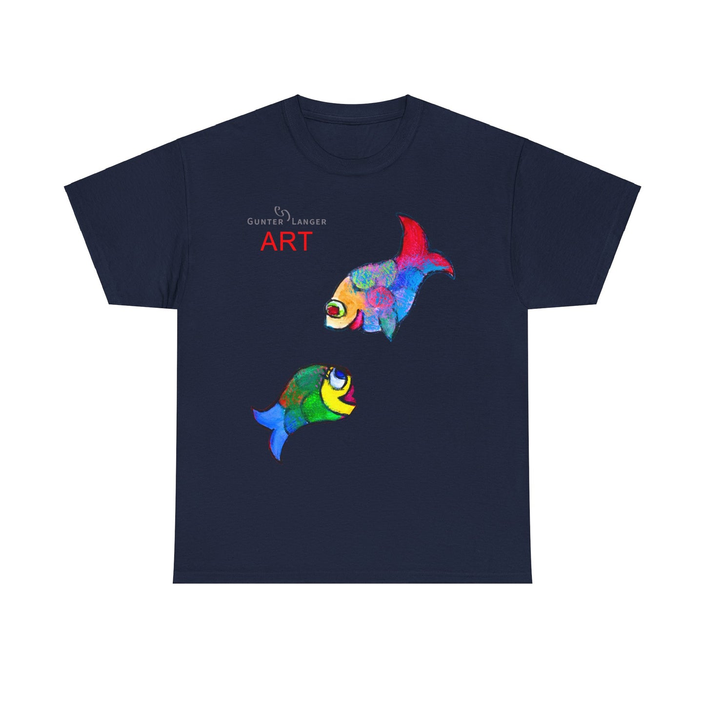 Unisex Heavy Cotton Tee - Motiv: Front Zwei Fische zueinander