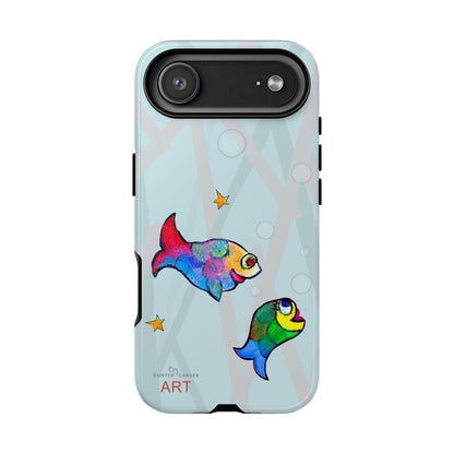 Tough Cases - iPhone - Motiv: "Fische", Mikado blau
