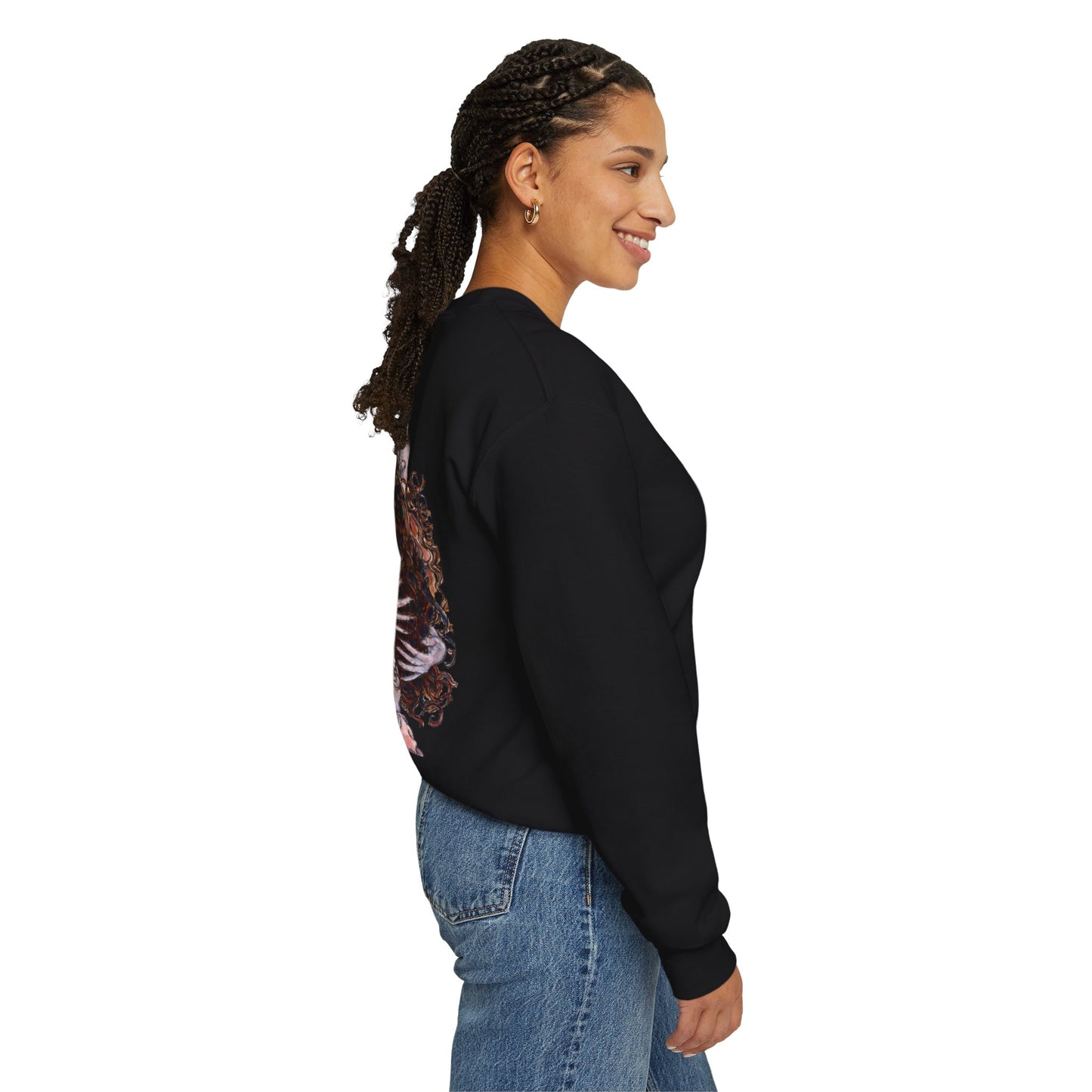 Unisex Heavy Blend™ Crewneck Sweatshirt - Motiv: Front Bei dir (Ausschnitt) & Rückseite Bei dir H 43 cm