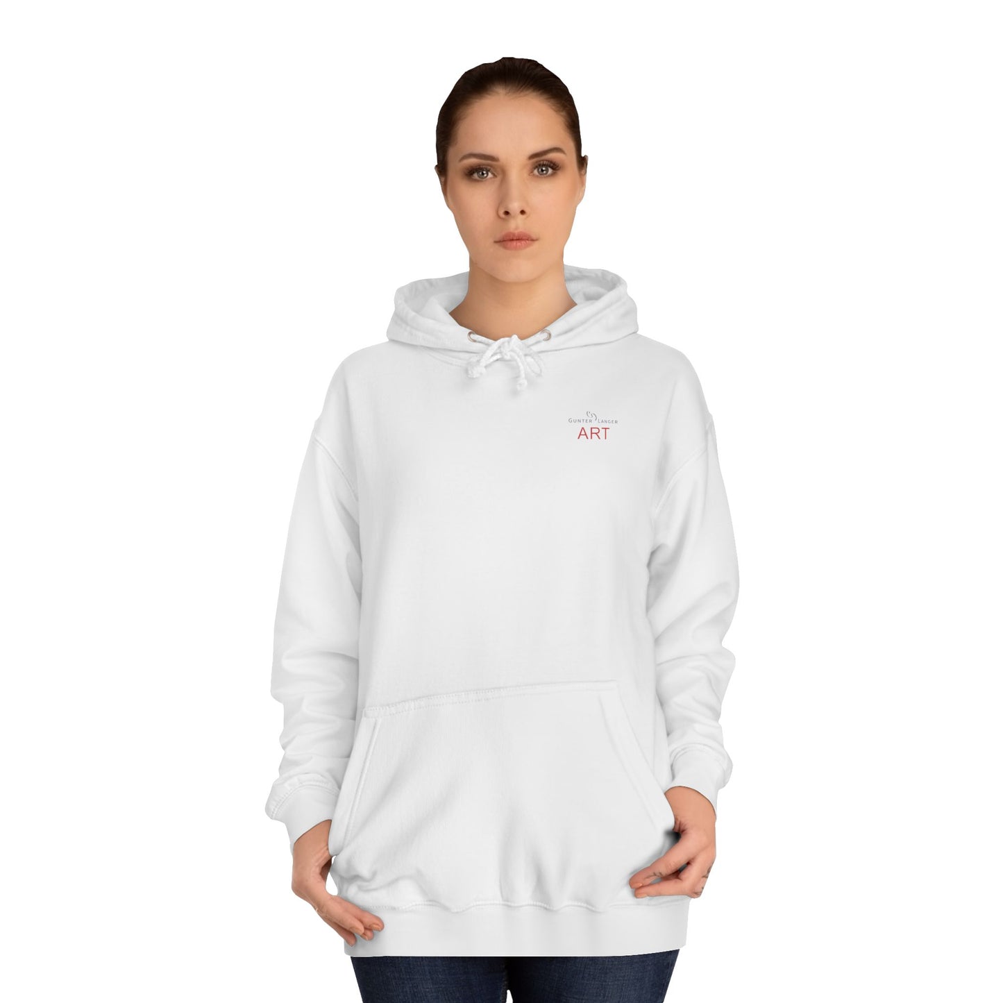 Unisex College Hoodie - Mutter und Tochter - Motiv: Frontseite Logo & Rückseite Geborgenheit