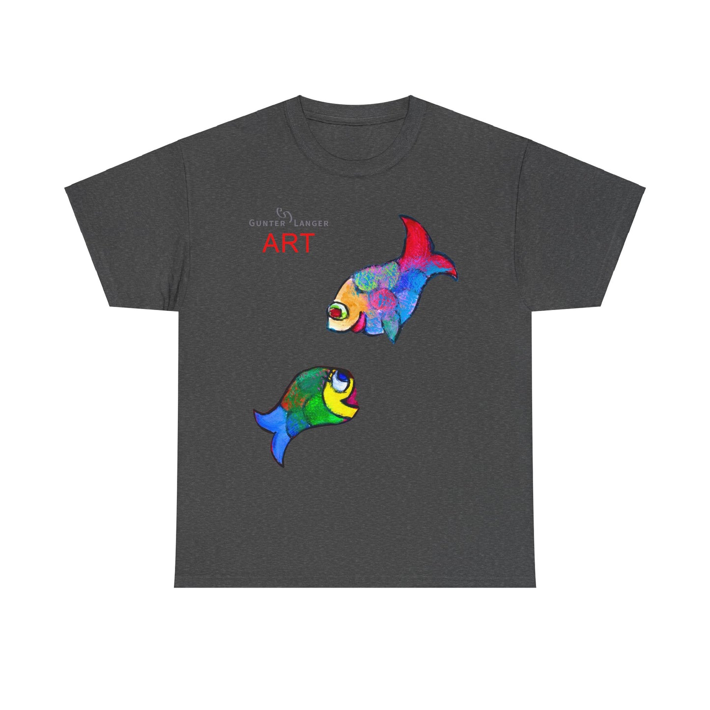 Unisex Heavy Cotton Tee - Motiv: Front Zwei Fische zueinander