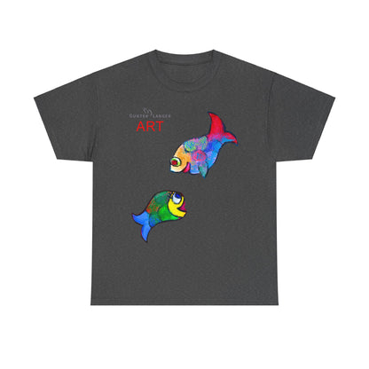 Unisex Heavy Cotton Tee - Motiv: Front Zwei Fische zueinander