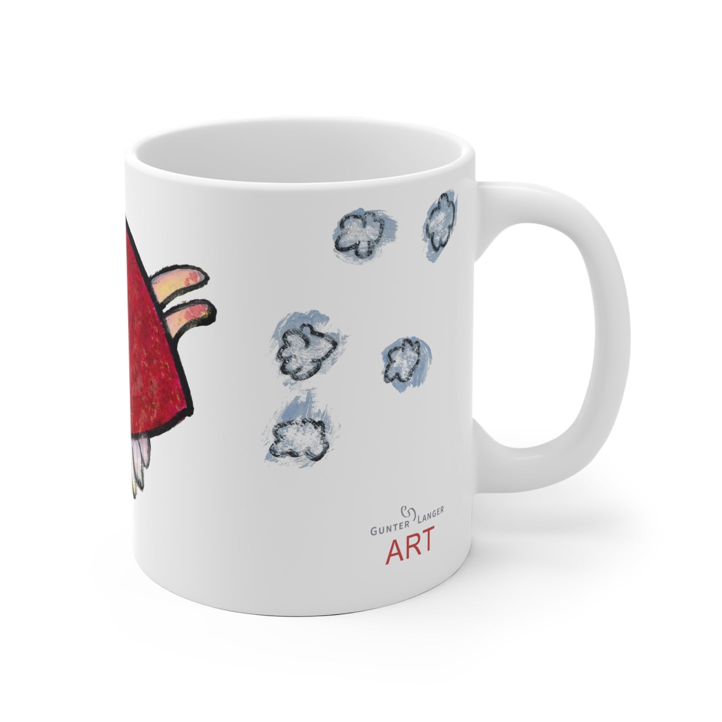 Ceramic Mug (EU) - Motiv: Engel 3 mit Schneeflocken