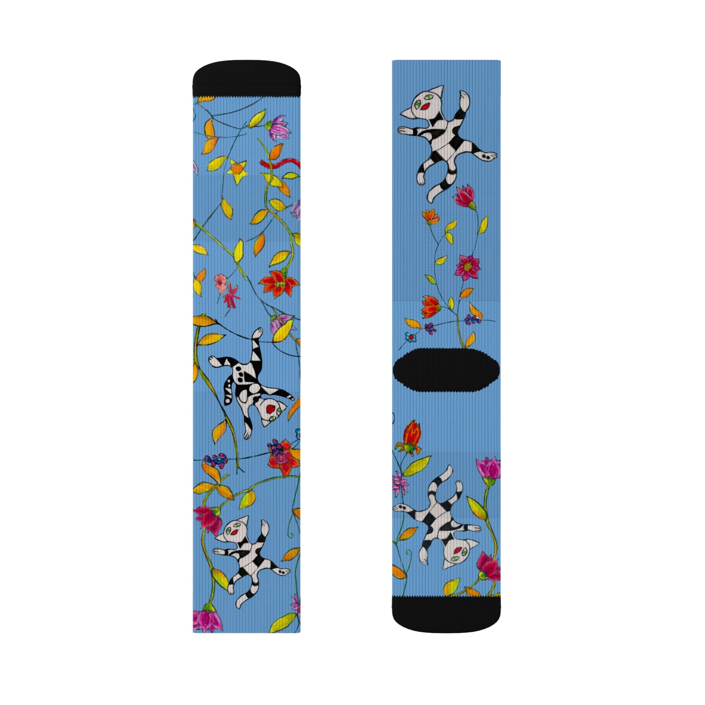 Sublimation Socks - Motiv: Katzen und Ranken
