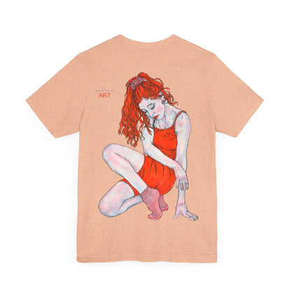 Unisex Jersey Short Sleeve Tee - Motiv: Front Julia (Ausschnitt) & Rückseite Julia, H 49 cm