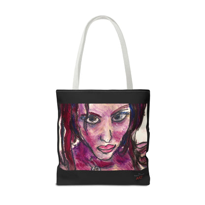 Tote Bag (AOP) - Motiv: Front Lola & Rückseite Lola, Schwarz