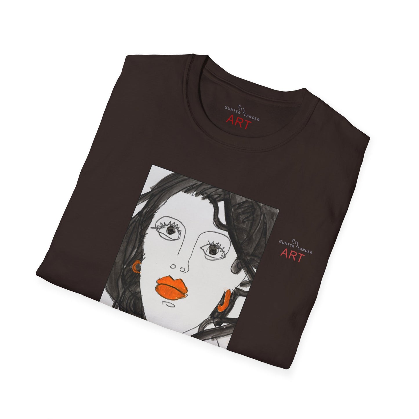 Unisex Softstyle T-Shirt - Motiv: Front & Rückseite Edda, 28,5 cm, Neck Label