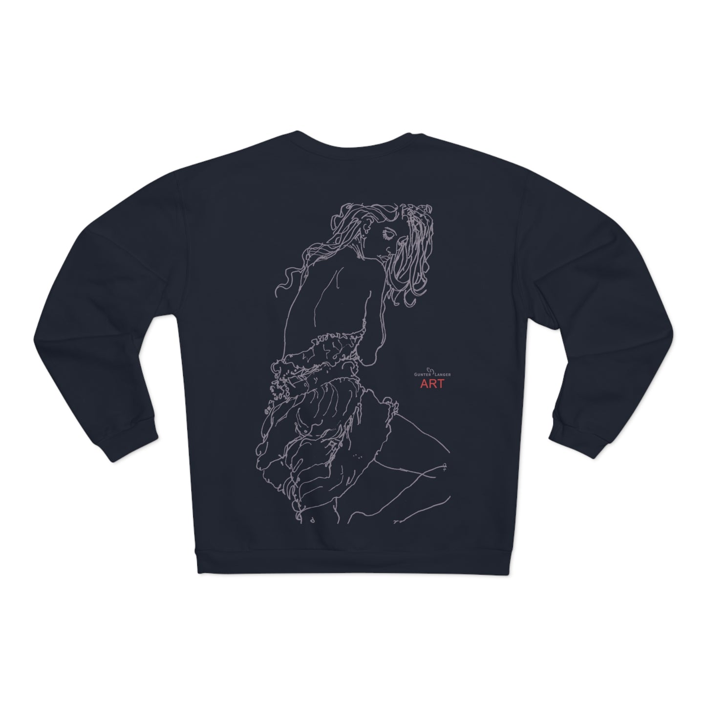 Unisex Sweatshirt - Motiv: Front Giselle H49 cm & Rückseite Giselle,  H49 cm (grau)