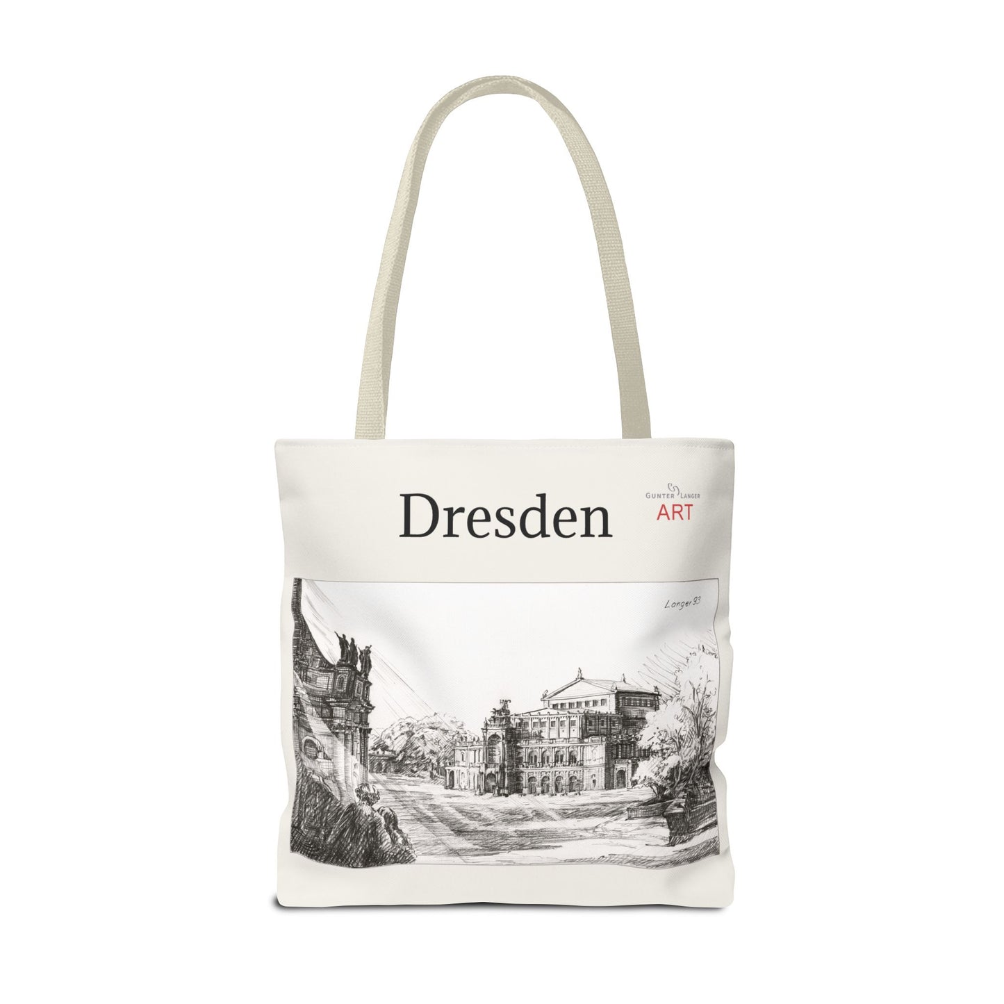 Tote Bag (AOP) - Motiv: Dresden -  Semperoper, Bleistift