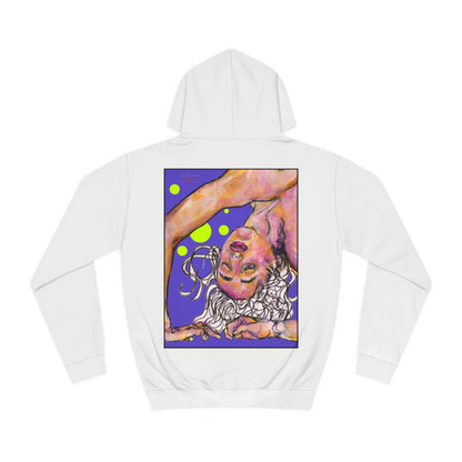 Unisex College Hoodie - Motiv: Frontseite Logo & Rückseite Hanna (violett)