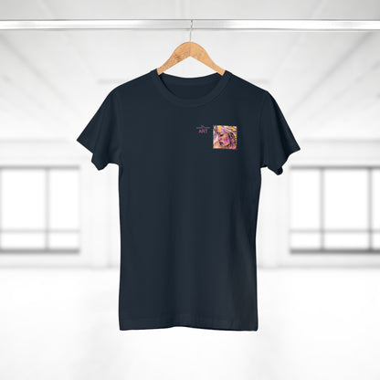 Single Jersey Women's T-shirt- dunkel - Motiv: Lilli, Ausschnitt, H 6,5 cm