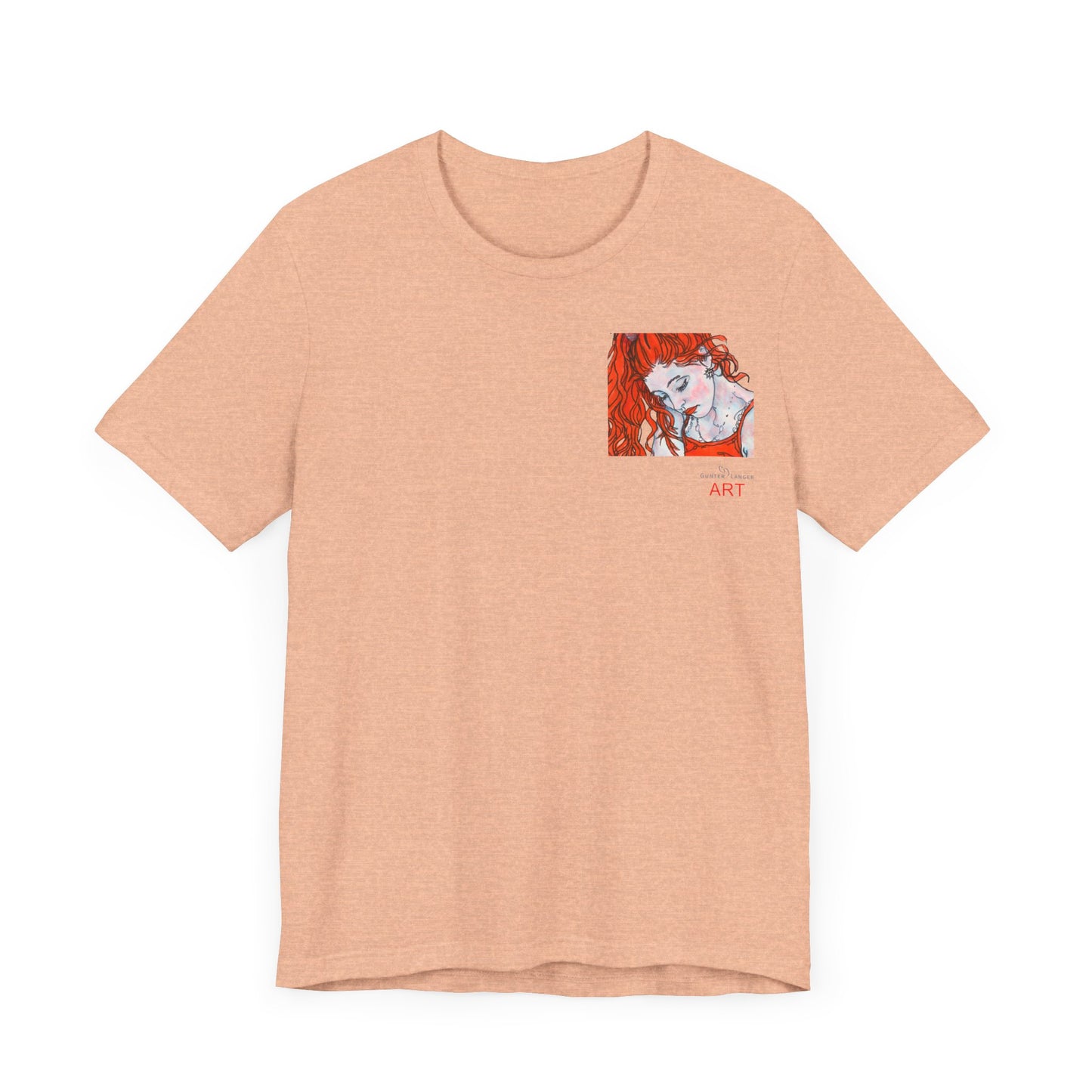 Unisex Jersey Short Sleeve Tee - Motiv: Front Julia (Ausschnitt) & Rückseite Julia, H 49 cm