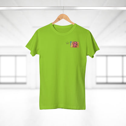 Single Jersey Women's T-shirt - hell - Motiv: Maria, Ausschnitt, H 5 cm