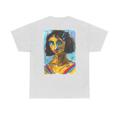 Unisex Heavy Cotton Tee - Motiv Augen & Frechdax, Neck Label