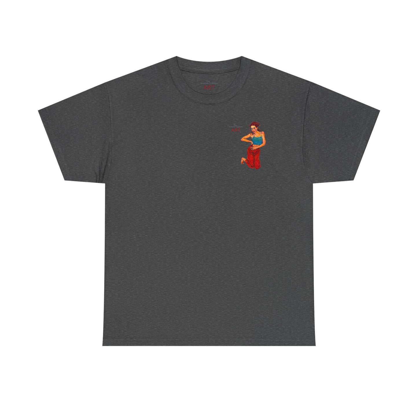 Unisex Heavy Cotton Tee - Motiv: Front, Lea, H 13cm, Neck Label